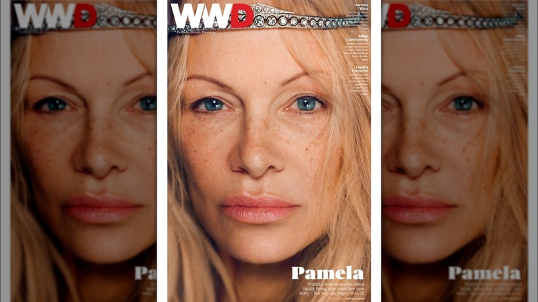 pamela anderson on cover of WWD