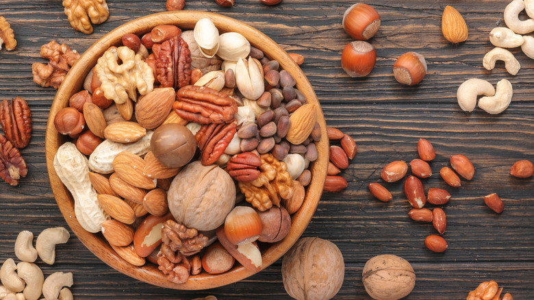 Mixed nuts in a bowl