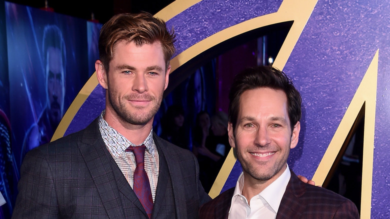 Paul Rudd and Chris Hemsworth at an event. 