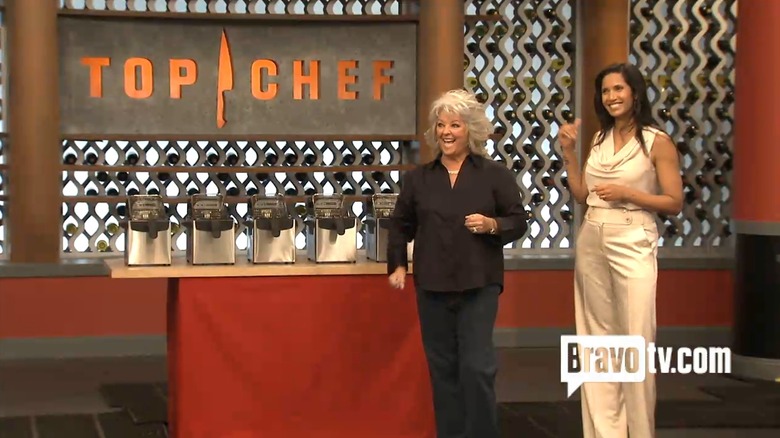 Paula Deen appearing as a guest judge on "Top Chef"