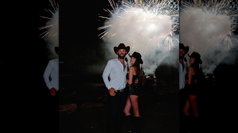 Paulina and her husband enjoying birthday fireworks