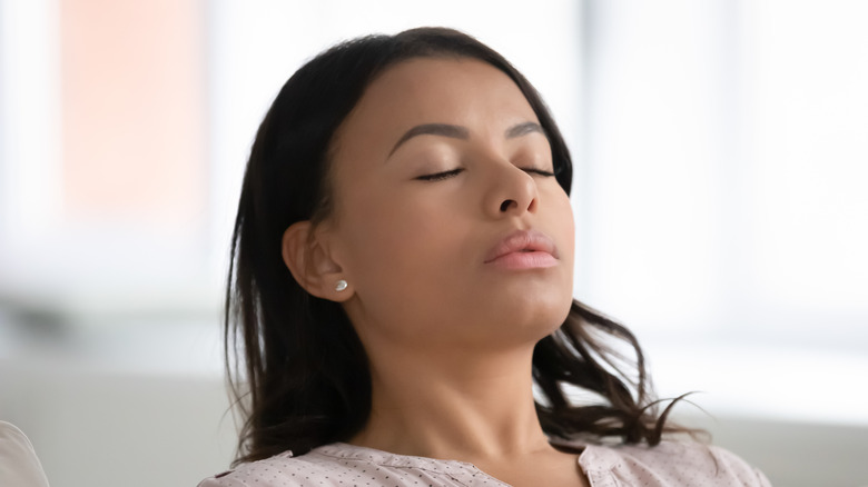 woman meditating