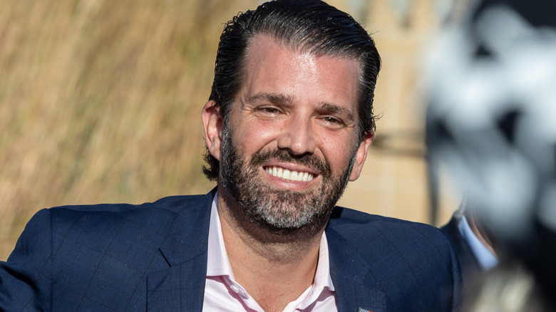 Donald Trump Jr. at a campaign rally in Iowa