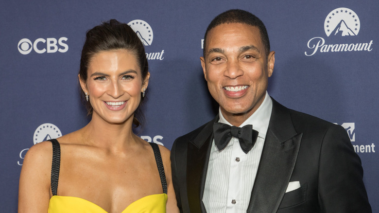 Kaitlan Collins and Don Lemon smile at Paramount's White House Correspondents' Dinner after party on April 30, 2022 in Washington, DC