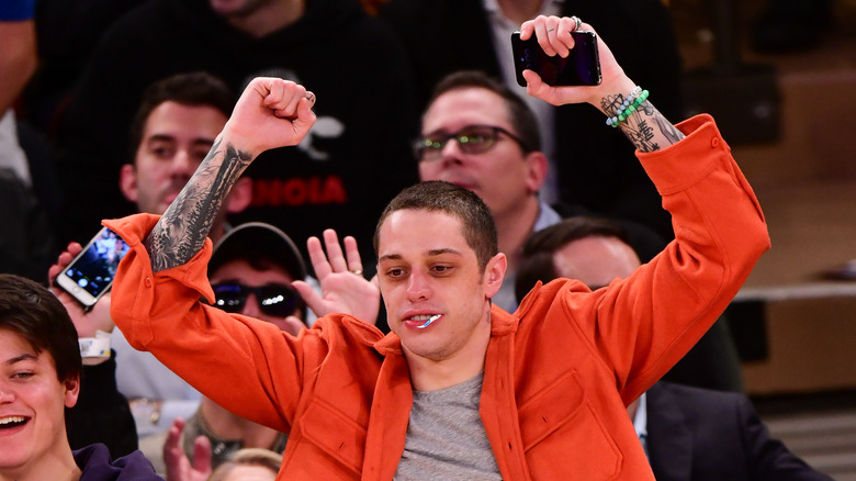 Pete Davidson cheering