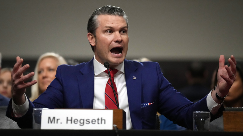 Pete Hegseth speaking at his Senate confirmation hearing