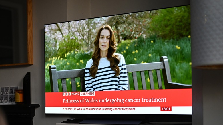 BBC News of footage Kate Middleton's cancer announcement