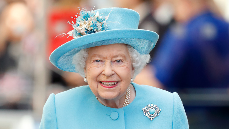The queen makes appearance in blue
