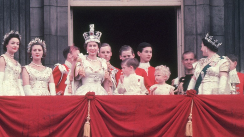 The royal family at Queen Elizabeth's coronation 