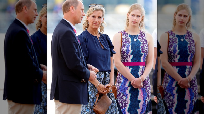 Edward, Duke of Edinburgh, standing with his wife and daughter