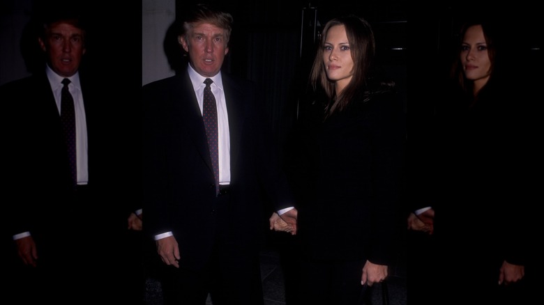 Donald and Melania Trump frowning