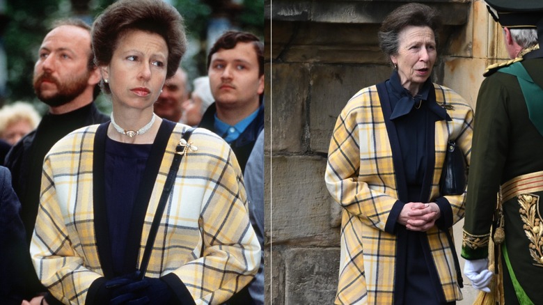 Princes Anne in Yellow and Navy Plaid Coat