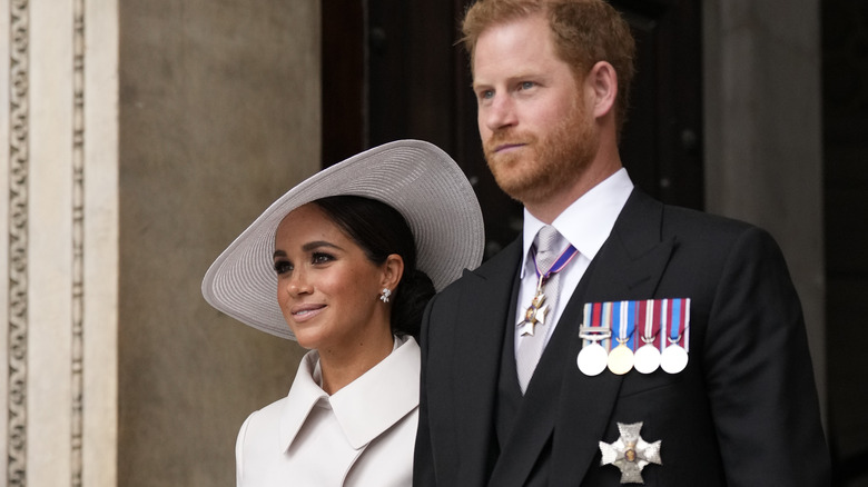 Meghan Markle and Prince Harry attending Thanksgiving service for Queen