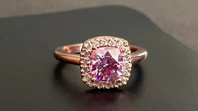 Pink diamond engagement ring 