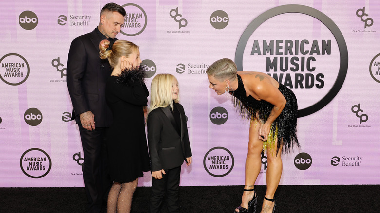 Pink and her husband and two kids