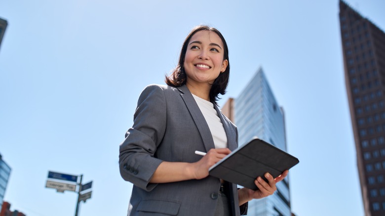 Businesswoman with a tablet