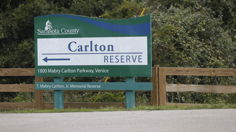 Entrance into the Carlton Reserve in North Port, Florida