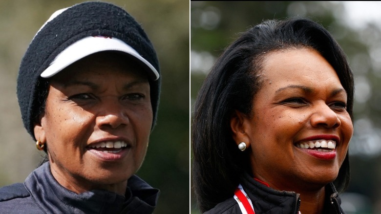 Condoleezza Rice without and with makeup