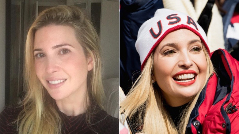 Ivanka Trump without and with makeup