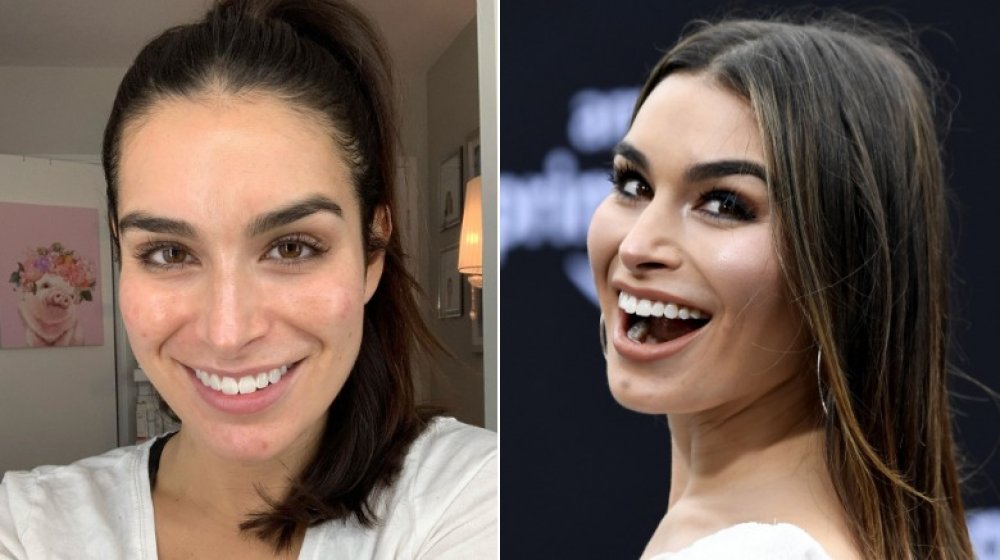 Bachelor contestant Ashley Iaconetti with and without makeup