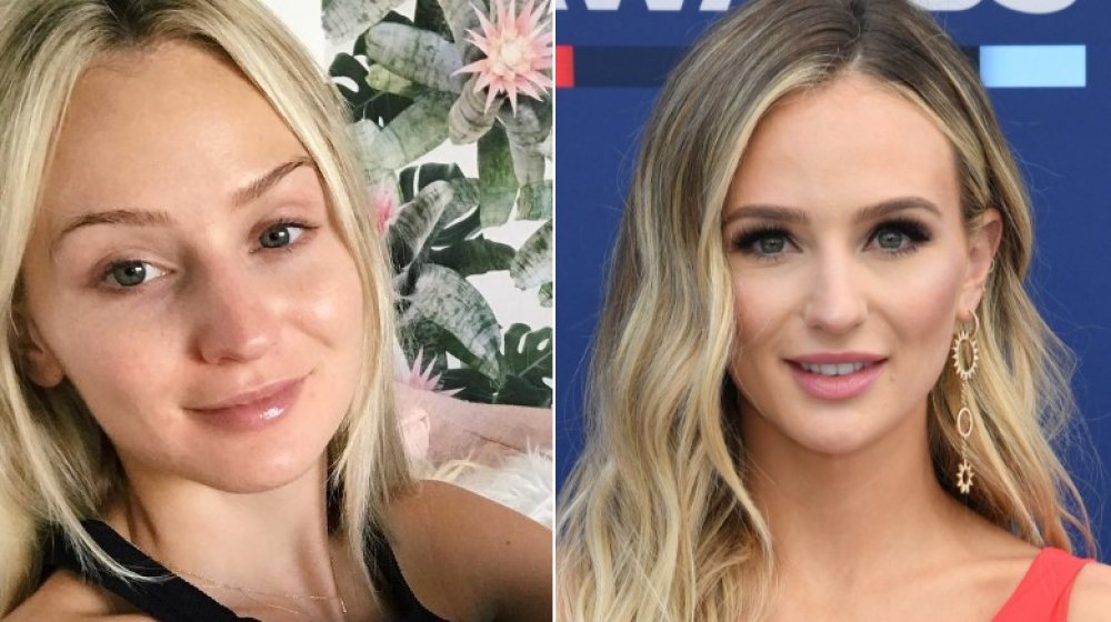 Bachelor contestant Lauren Bushnell with and without makeup