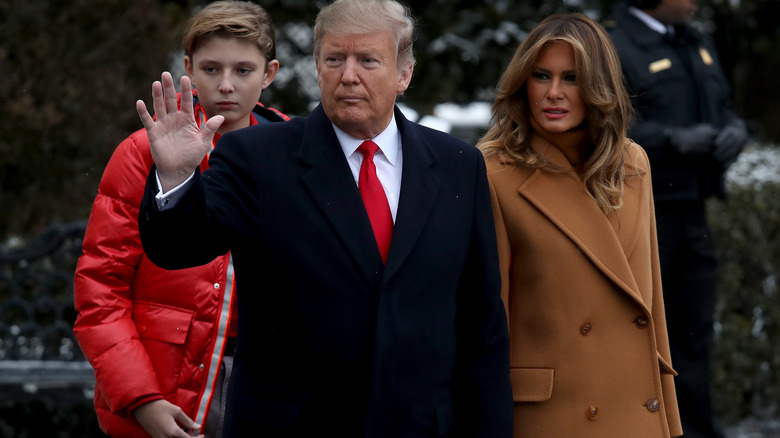 Barron, Donald, Melania Trump together