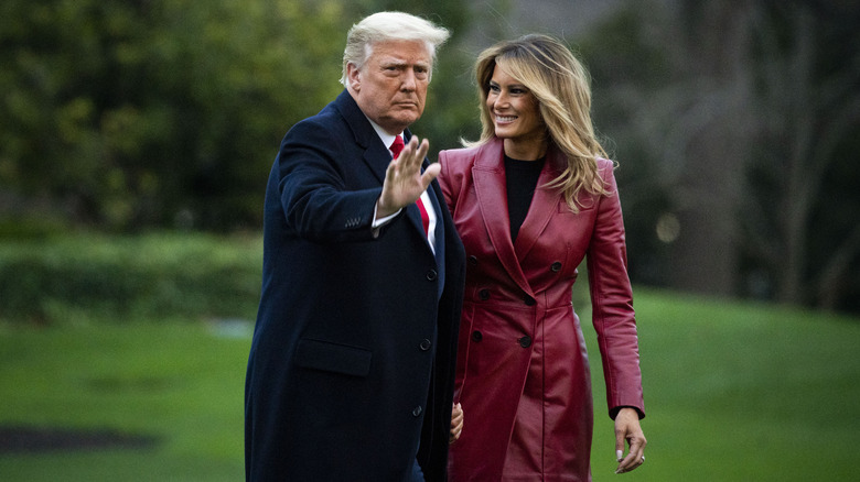 Donald, Melania Trump in garden