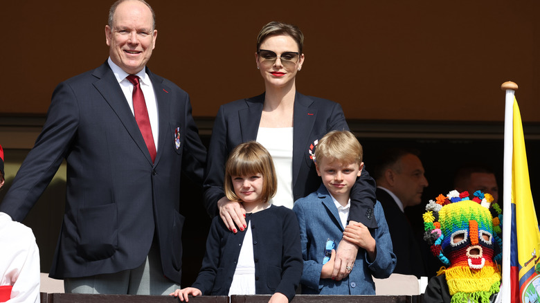 The Monegasque royal family posing