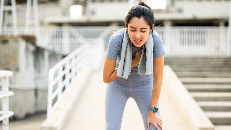 Person tired after running