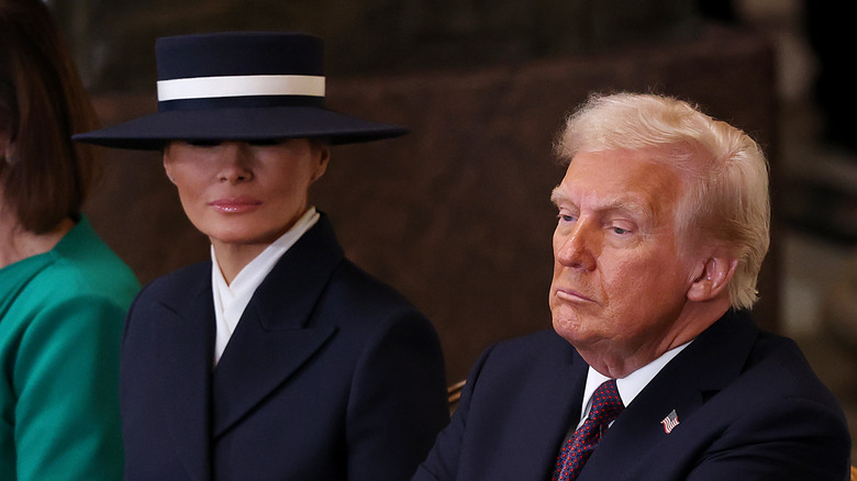 First lady Melania Trump and President Donald Trump during an Inauguration Day luncheon