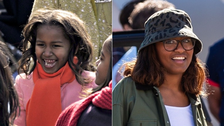 Split image of Sasha Obama