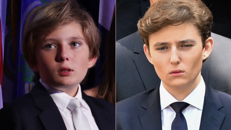 Barron Trump then and now