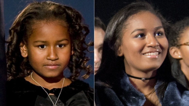 Sasha Obama then and now