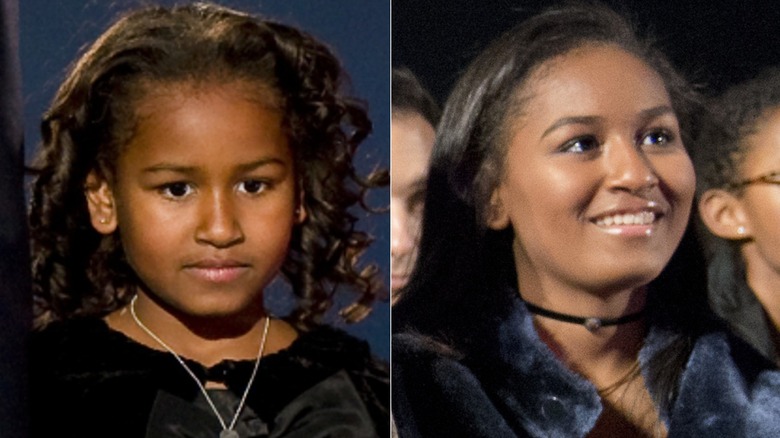 Sasha Obama then and now