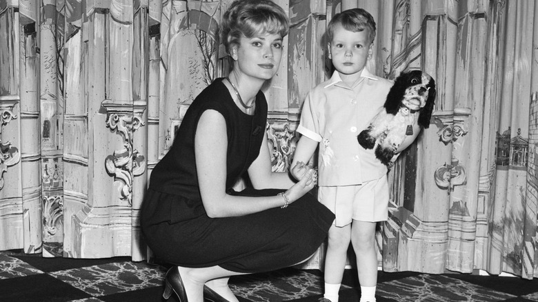 Grace Kelly with a young Prince Albert