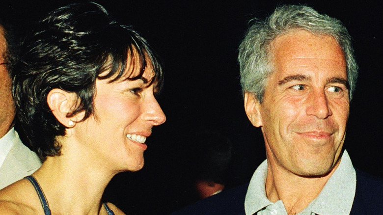 Ghislaine Maxwell and Jeffrey Epstein smiling 