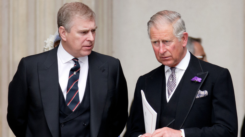 Prince Andrew with older brother Prince Charles.