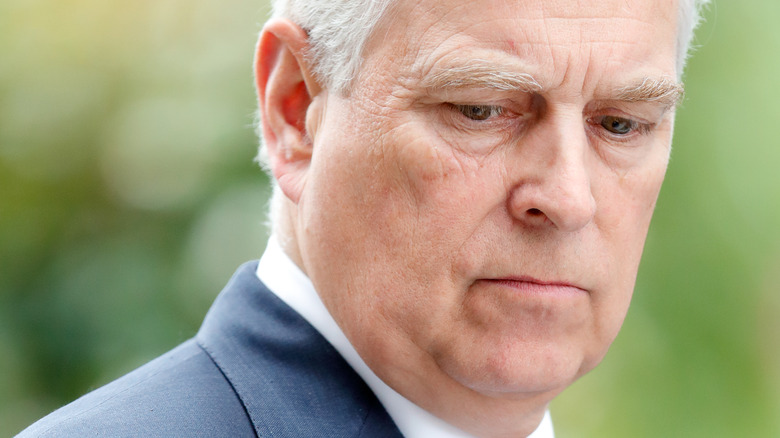 Prince Andrew looking down