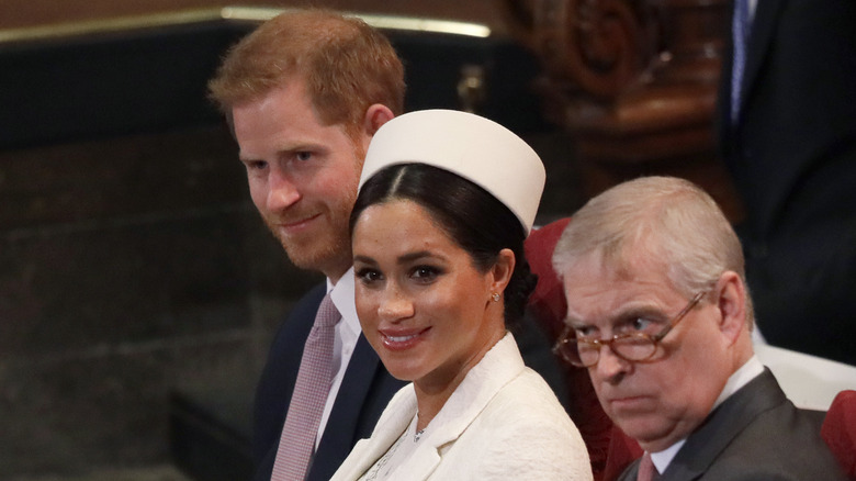 Harry and Meghan with Prince Andrew 