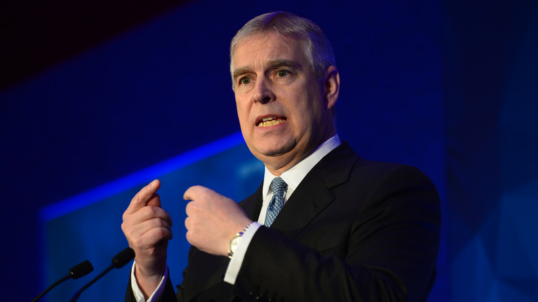 Prince Andrew giving a speech 