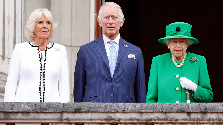 Camilla Parker-Bowles, Prince Charles, and Queen Elizabeth at Platinum Jubilee
