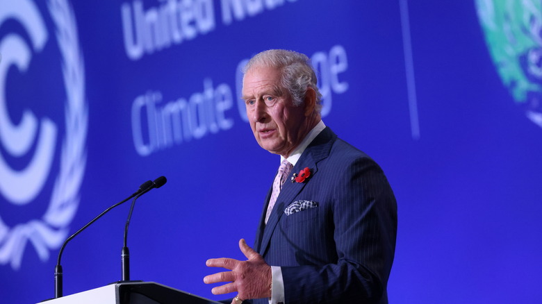 Prince Charles speaking on behalf of the climate crisis 