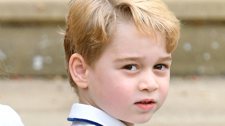 Prince George looking at the camera