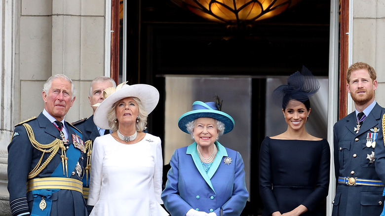 Prince Charles, Camilla Parker Bowles, Queen Elizabeth, Meghan Markle, Prince Harry