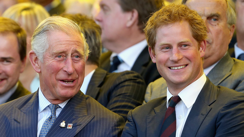 Prince Charles and Prince Harry at event