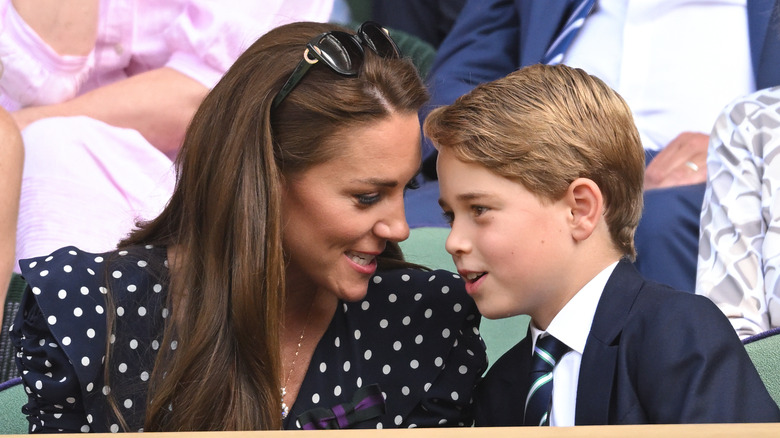 Kate Middleton looking at Prince George