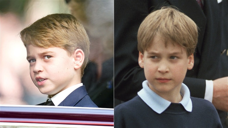 Prince George and Prince William side by side as young boys