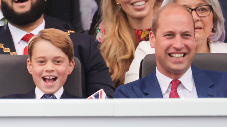 Prince George and Prince William smiling