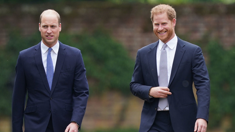 Prince William and Prince Harry walk together