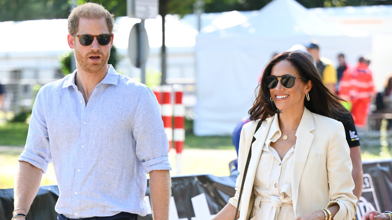 Prince Harry and Meghan Markle walking together